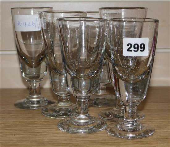 A set of six 19th Century Absinthe glasses